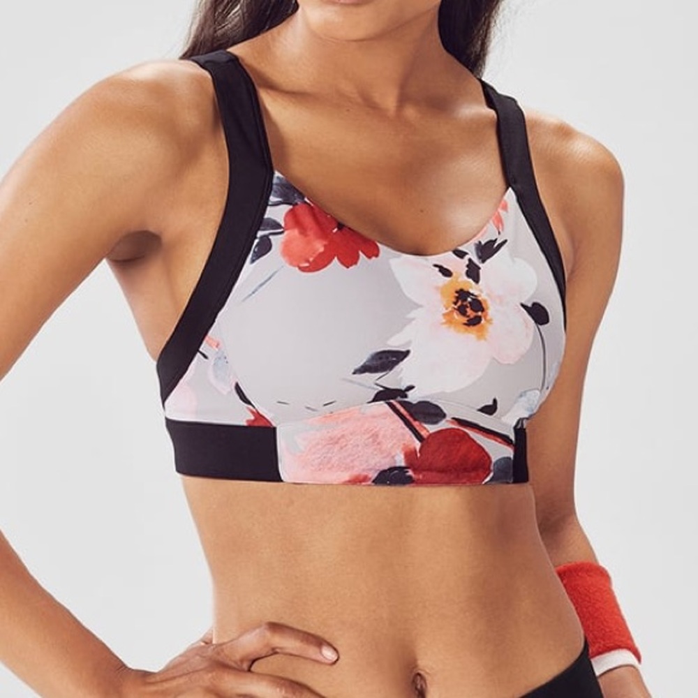 FABLETICS Rae High Support Floral Push-up Sports Bra Large